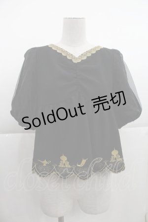 画像: axes femme POETIQUE / Disneyアラジンブラウス M ブラック I-25-04-04-003-AX-BL-HD-ZI
