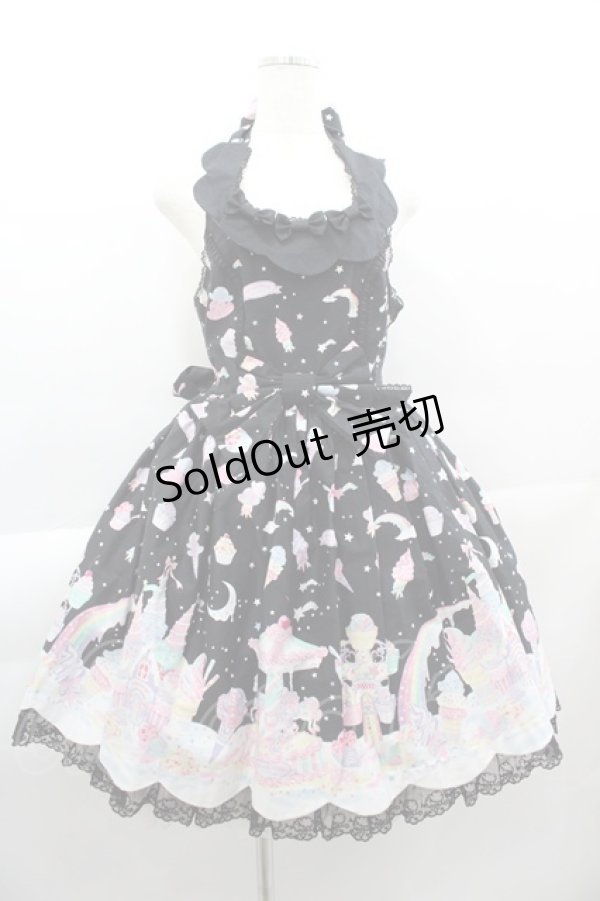 画像1: Angelic Pretty / MilkyPlanetジャンパースカート  黒 I-25-04-04-041-AP-OP-HD-ZI (1)