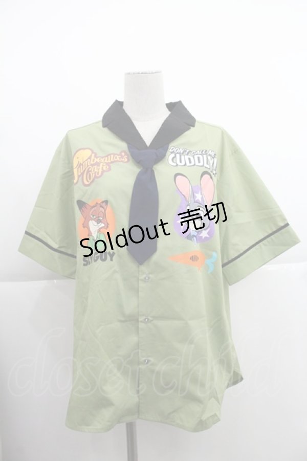 画像1: axes femme Kawaii / ズートピア/シャツブラウス M グリーン I-25-04-04-005-AX-BL-HD-ZH (1)