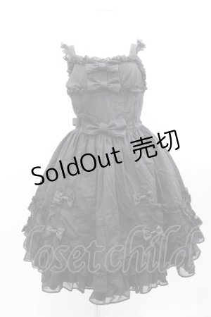 画像: Angelic Pretty / メアリーロマンスDollジャンパースカート  黒 I-25-04-04-043-AP-OP-HD-ZI