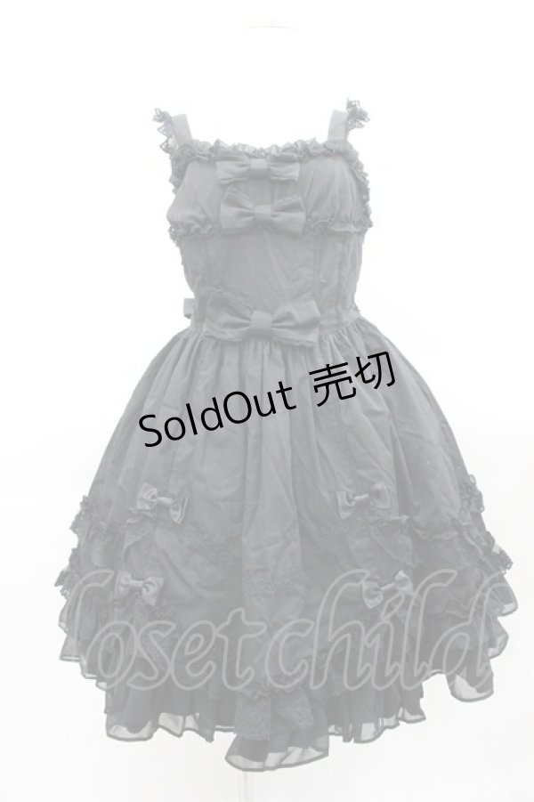 画像1: Angelic Pretty / メアリーロマンスDollジャンパースカート  黒 I-25-04-04-043-AP-OP-HD-ZI (1)