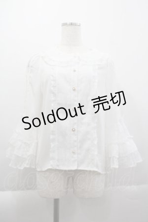 画像: axes femme kawaii / レーシー姫袖ブラウス  白 I-25-04-07-006-AX-BL-HD-ZI