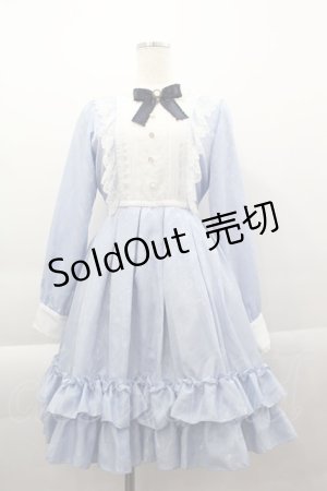 画像: Pina sweetcollection / ローズジャガードワンピース  サックスＸ白Ｘネイビー I-25-04-07-070-LO-OP-HD-ZI