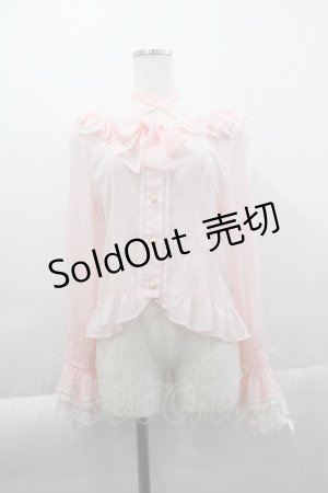 画像: BABY,THE STARS SHINE BRIGHT / Be My Valentineシフォンレースアップブラウス  ピンク I-25-04-07-008-BA-BL-HD-ZI