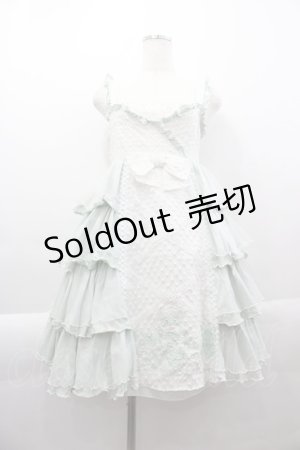 画像: FRILL / ドット&カメオ刺繍ジャンパースカート  ミントＸアイボリー I-25-04-07-081-HN-OP-HD-ZI
