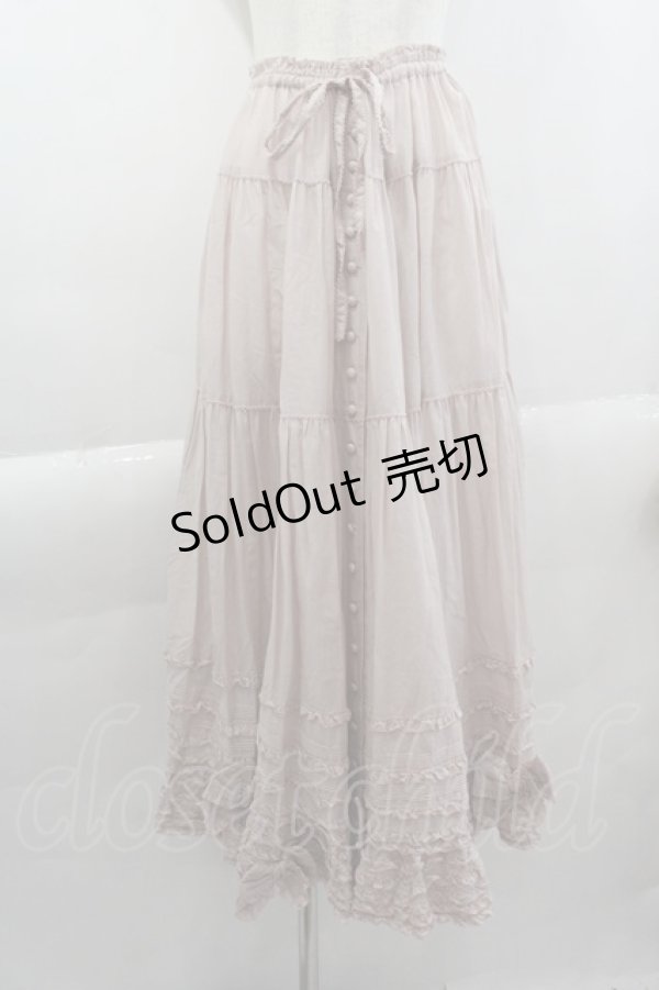 画像1: PINK HOUSE / リボンいっぱいフリルスカート  ピンク I-25-04-07-097-LO-SK-HD-ZI (1)