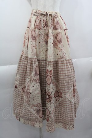 画像: PINK HOUSE / バンダナプリントパッチワーク風スカート  ピンク I-25-04-07-098-LO-SK-HD-ZI