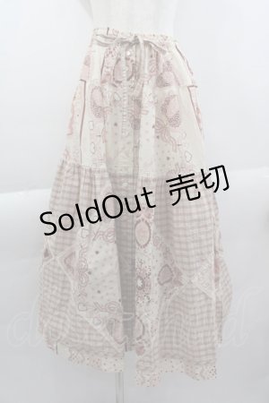 画像: PINK HOUSE / バンダナプリントパッチワーク風スカート  ピンク I-25-04-07-098-LO-SK-HD-ZI