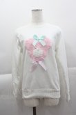 画像1: Nile Perch / ラメくまさんトレーナー  白Ｘピンク I-25-04-07-016-LO-TO-HD-ZI (1)
