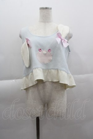 画像: Nile Perch / うさぎノースリーブトップス  サックスＸ白 I-25-04-07-023-LO-TO-HD-ZI