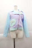 画像1: Nile Perch / ユニコーンワッペンドットカラーライダース  サックスＸラベンダー I-25-04-07-032-LO-JA-HD-ZI (1)