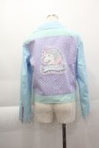 画像2: Nile Perch / ユニコーンワッペンドットカラーライダース  サックスＸラベンダー I-25-04-07-032-LO-JA-HD-ZI (2)