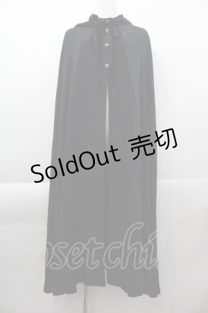 画像: EXCENTRIQUE / フードロングケープ  黒 I-25-04-07-035-EL-JA-HD-ZI