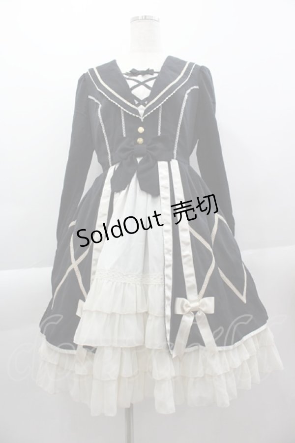 画像1: Angelic Pretty / Private Schoolワンピース  ブラック I-25-04-07-045-AP-OP-HD-ZI (1)
