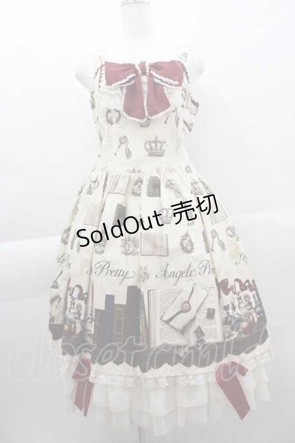 画像1: Angelic Pretty / Victorian Letterロングジャンパースカート  アイボリー I-25-04-07-048-AP-OP-HD-ZI (1)