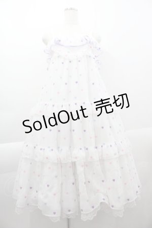 画像: Angelic Pretty / Candy Petit Heartジャンパースカート  白 I-25-04-07-049-AP-OP-HD-ZI