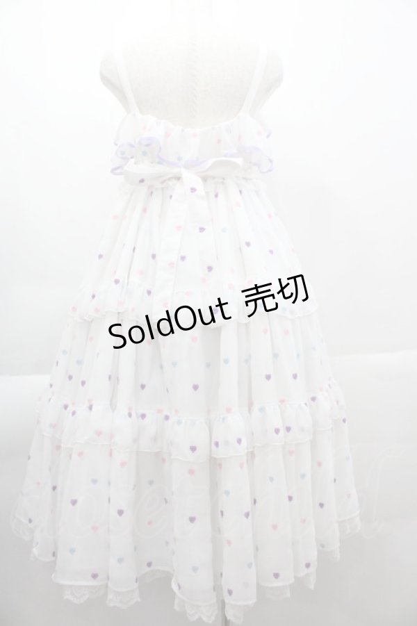 画像2: Angelic Pretty / Candy Petit Heartジャンパースカート  白 I-25-04-07-049-AP-OP-HD-ZI (2)