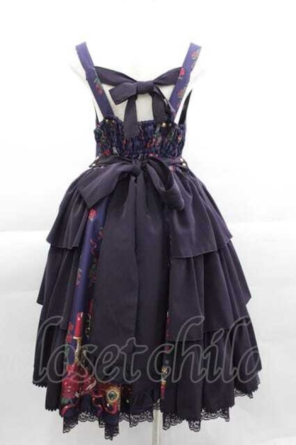 画像2: metamorphose / 【プラスサイズ】Rosy Gem〜魅惑のりんご〜フロントあきジャンパースカート 2 紫系 I-25-04-10-047-ME-OP-HD-ZI (2)