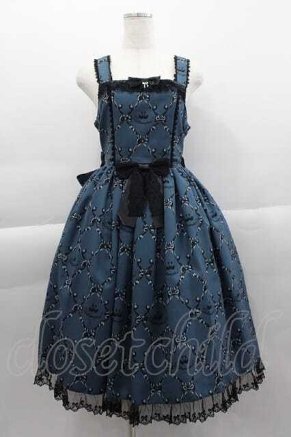 画像1: metamorphose / Dressy Ribbonジャンパースカート 1 ブルー I-25-04-10-049-ME-OP-HD-ZI (1)