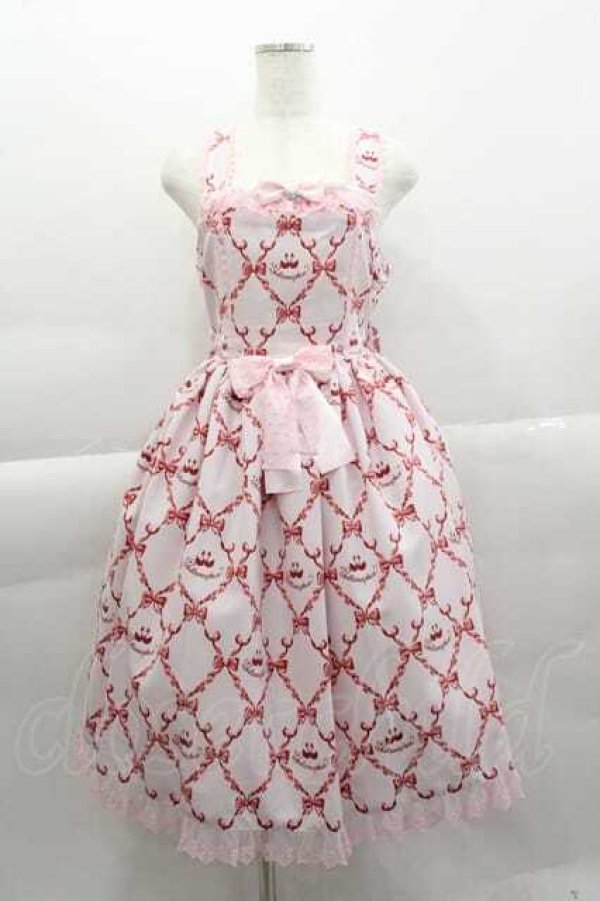 画像1: metamorphose / Dressy Ribbonジャンパースカート  ピンク I-25-04-10-050-ME-OP-HD-ZI (1)