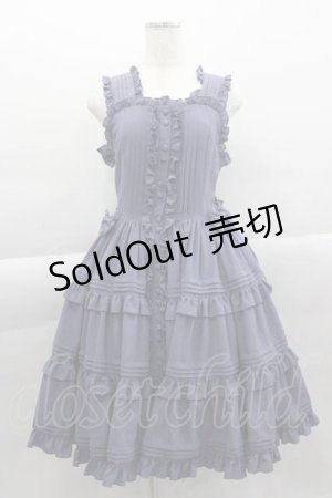 画像: metamorphose / ピンタックティアードジャンパースカート 1 ブルー I-25-04-10-051-ME-OP-HD-ZI