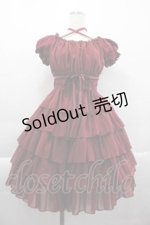 画像: Pina sweetcollection / シフォンフリルワンピース  赤 I-25-04-10-055-LO-OP-HD-ZI