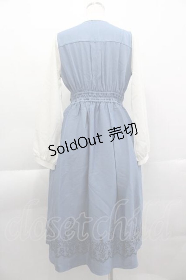 画像2: axes femme POETIQUE / トランプ刺繍レイヤードワンピース  ラベンダー I-25-04-10-059-AX-OP-HD-ZI (2)