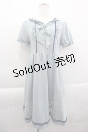 画像: axes femme POETIQUE / セーラー襟カットチュニック  サックス I-25-04-10-061-AX-OP-HD-ZI