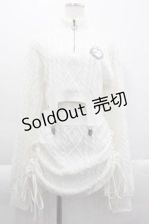 画像: DimMoire / クロップドニットSETUP  白 I-25-04-10-069-LO-OP-HD-ZI