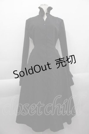画像: MARBLE / 後ろフリルロング長袖ワンピース  黒 I-25-04-10-070-GO-OP-HD-ZI