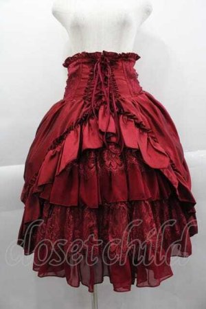画像: ATELIER PIERROT / Fairy Lace Corset Skirt 2 ボルドー I-25-04-10-082-EL-SK-HD-ZI