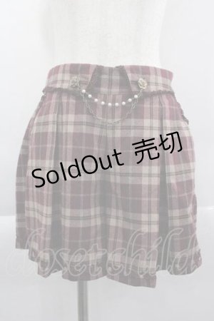 画像: axes femme / ローズパールチェックショートパンツ  赤チェック I-25-04-10-085-AX-PA-HD-ZI