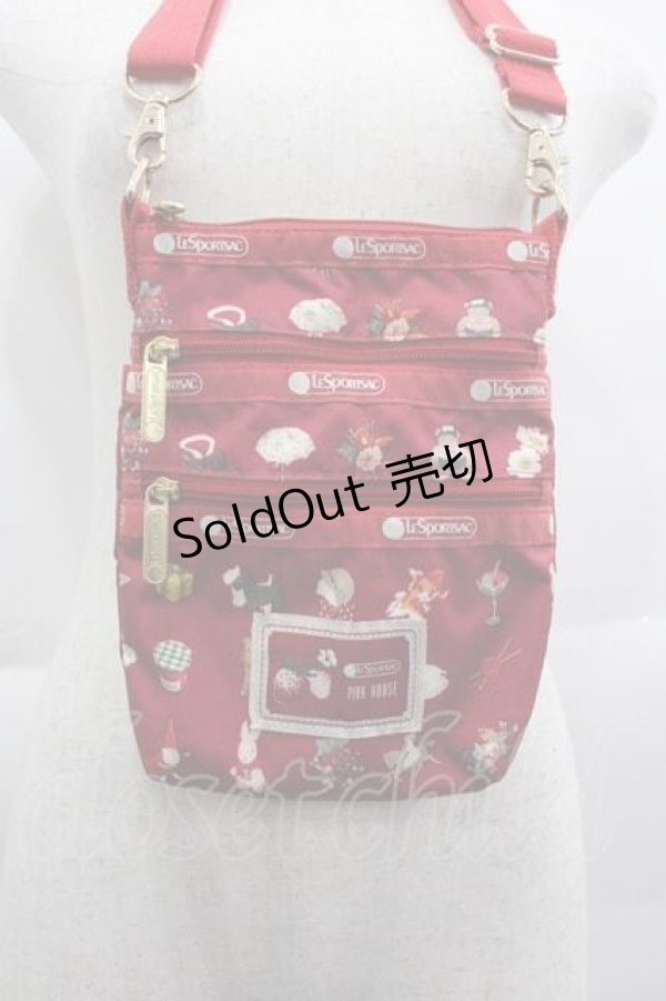 画像2: PINK HOUSE / 3 ZIP CROSSBODYピンクハウスフェイバリッツB  赤 I-25-04-10-096-LO-BG-HD-ZI (2)