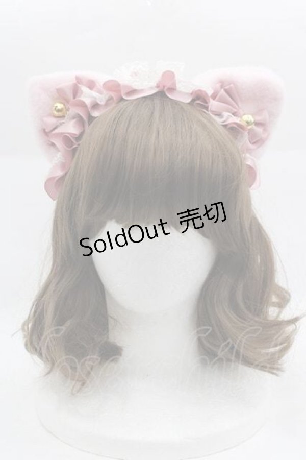 画像1: LOLITAその他(お買取対象外) / ねこみみフリルカチューシャ  ピンク I-25-04-10-100-LO-AC-HD-ZI (1)