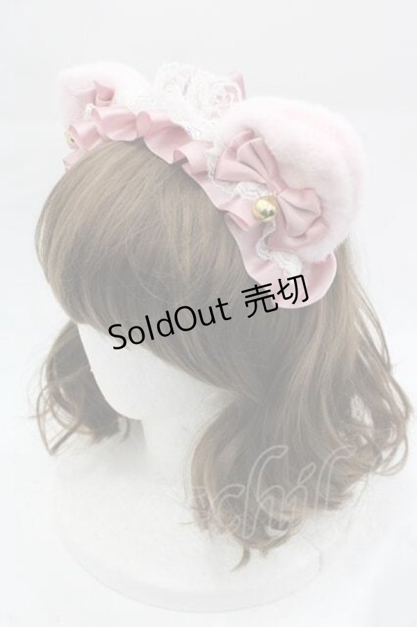 画像3: LOLITAその他(お買取対象外) / ねこみみフリルカチューシャ  ピンク I-25-04-10-100-LO-AC-HD-ZI (3)