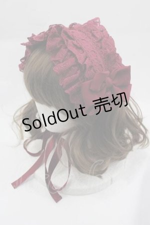 画像: Vallee lys / はしごレースリボンヘッドドレス  ボルドー I-25-04-10-103-EL-AC-HD-ZI