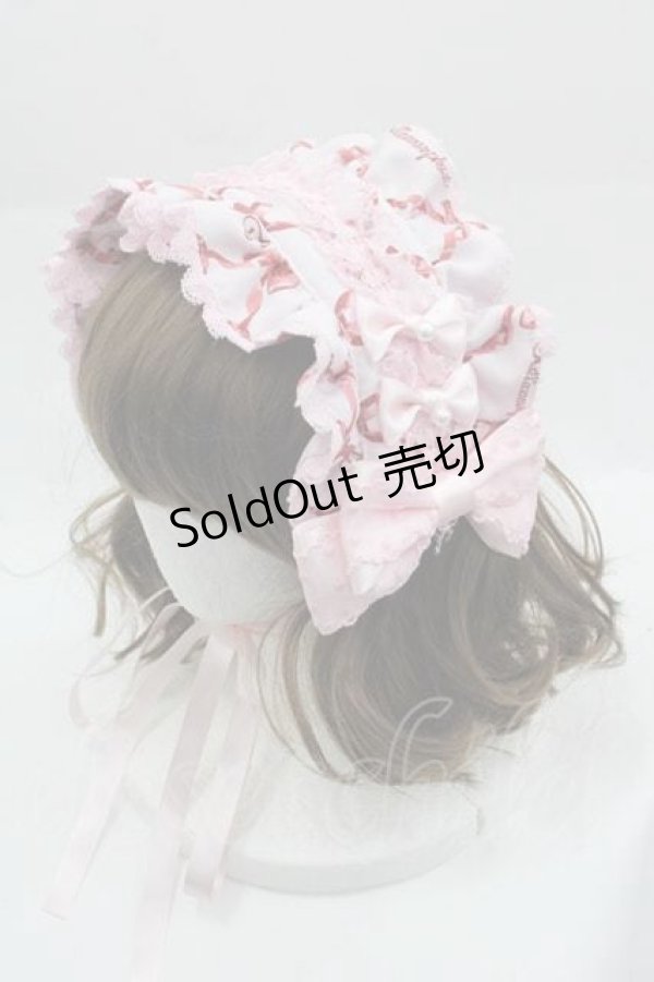 画像1: metamorphose / Dressy Ribbon フリルヘッドドレス  ピンク I-25-04-10-104-ME-AC-HD-ZI (1)