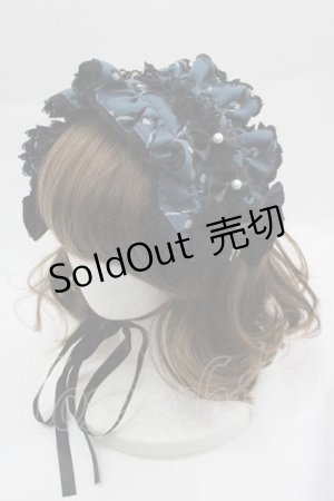 画像: metamorphose / Dressy Ribbon フリルヘッドドレス  ブルー I-25-04-10-105-ME-AC-HD-ZI