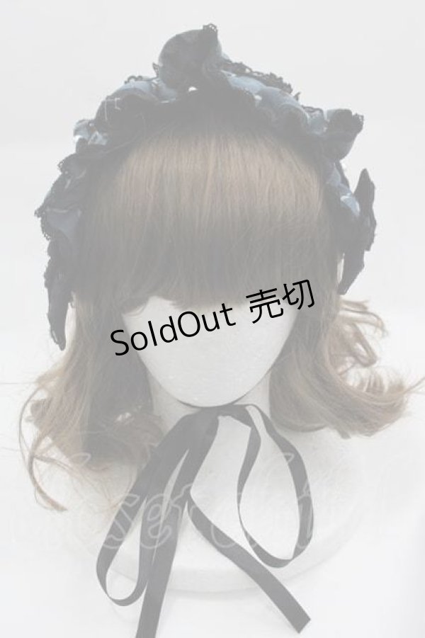 画像2: metamorphose / Dressy Ribbon フリルヘッドドレス  ブルー I-25-04-10-105-ME-AC-HD-ZI (2)