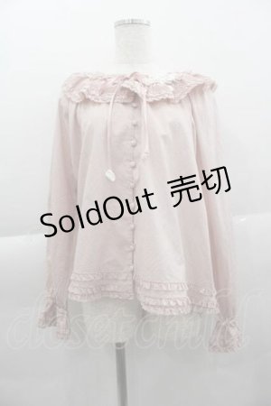 画像: PINK HOUSE / 桜モチーフ使いローンブラウス  ピンク I-25-04-10-025-LO-BL-HD-ZY
