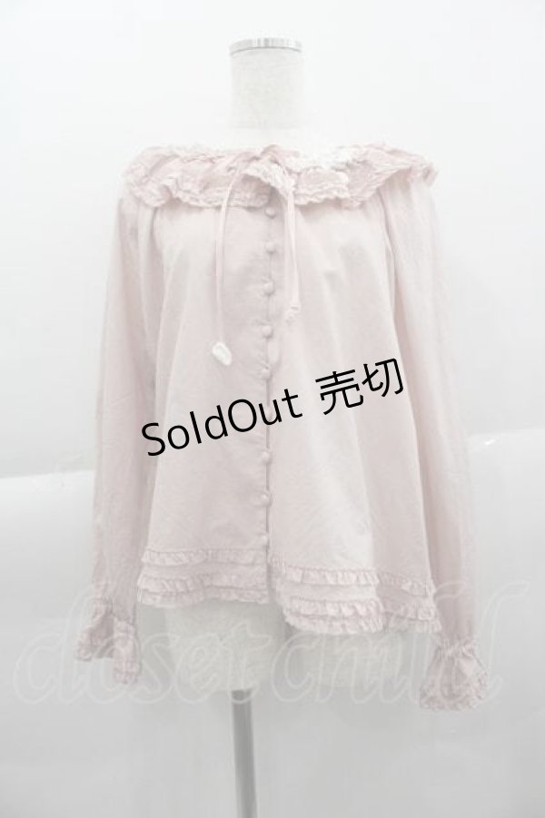 画像1: PINK HOUSE / 桜モチーフ使いローンブラウス  ピンク I-25-04-10-025-LO-BL-HD-ZY (1)