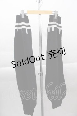 画像: LISTEN FLAVOR / メルティラインニーハイレッグウォーマー  黒Ｘ白 I-25-04-12-045-PU-ZA-HD-ZI