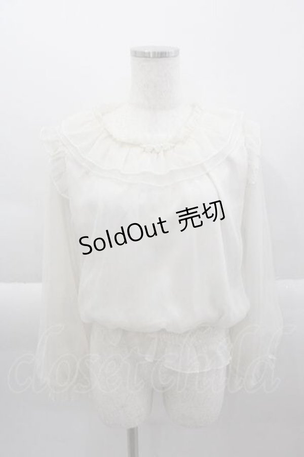 画像1: axes femme POETIQUE / 巻き薔薇シフォンブラウス  ベージュ I-25-04-12-050-AX-BL-HD-ZI (1)