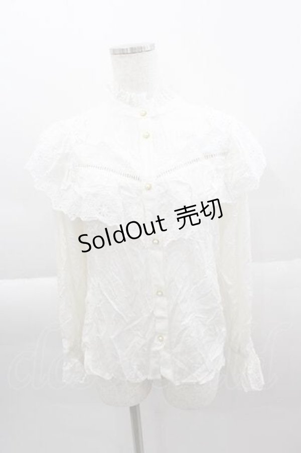 画像1: axes femme NOSTALGIE / コットンレースブラウス M アイボリー I-25-04-12-052-AX-BL-HD-ZI (1)