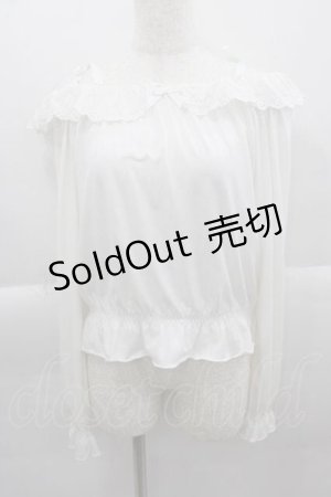 画像: Secret Honey / リボンレースオフショルカットソー  白 I-25-04-12-061-CA-TO-HD-ZI