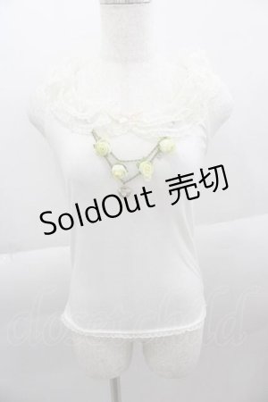 画像: LIZ LISA / 薔薇モチーフチェーンノースリーブトップス  白 I-25-04-12-066-LO-TO-HD-ZI