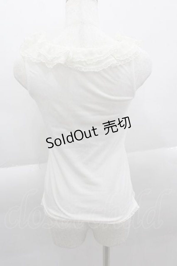 画像2: LIZ LISA / 薔薇モチーフチェーンノースリーブトップス  白 I-25-04-12-066-LO-TO-HD-ZI (2)
