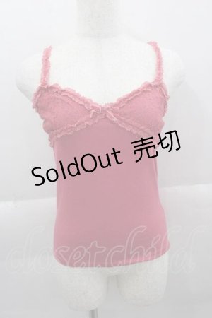 画像: LIZ LISA / レース切り替えキャミトップス  濃ピンク I-25-04-12-071-LO-TO-HD-ZI