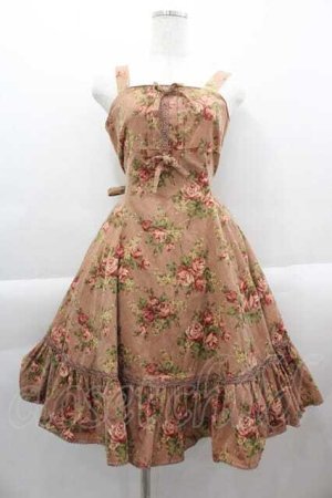 画像: Victorian maide / ローズブーケコーデュロイジャンパースカート  ピンク I-25-04-12-089-LO-OP-HD-ZI
