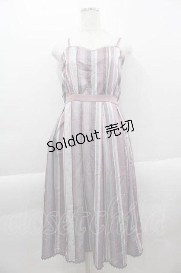 画像1: axes femme POETIQUE / モチーフストライプ柄ワンピース  ピンク I-25-04-12-102-AX-OP-HD-ZI (1)